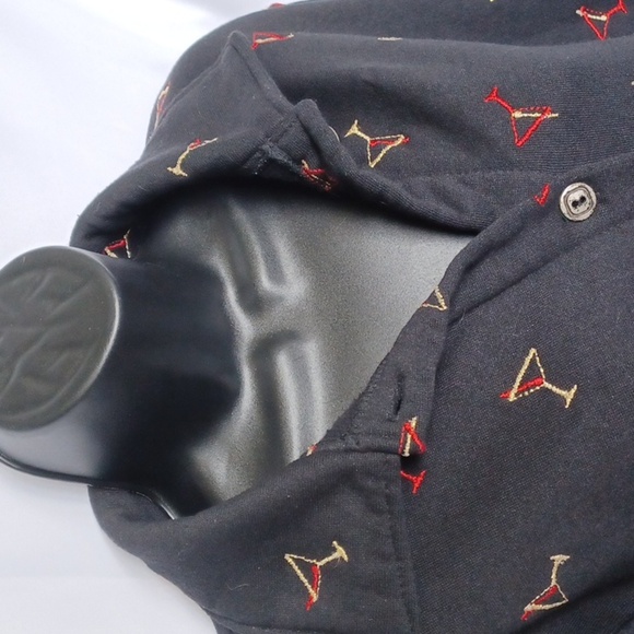 Can-do Fashions vintage button sweatshirt/jacket, martini glasses, made in USA - Picture 2 of 6